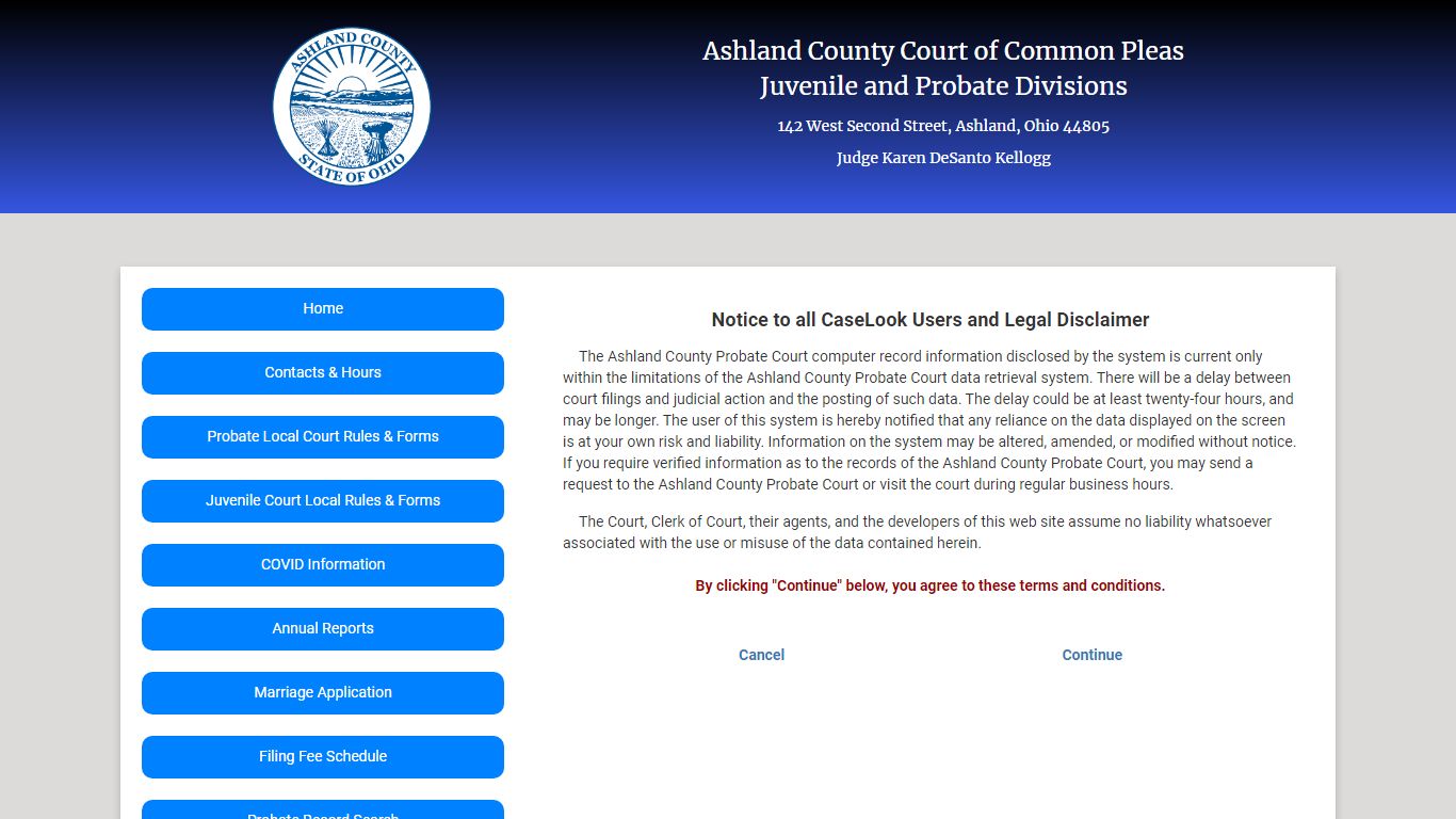 Ashland County Probate Court - Record Search